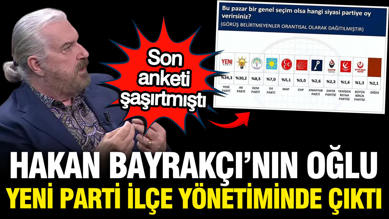 SONAR Başkanı Hakan Bayrakçı’nın oğlu YENİ Parti Üsküdar yönetimine girdi: Son anket şaşırtmıştı